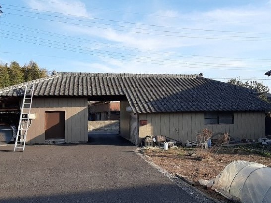 長屋門の屋根調査